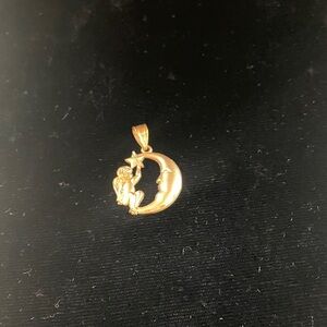 Gold Moon and Star Pendant